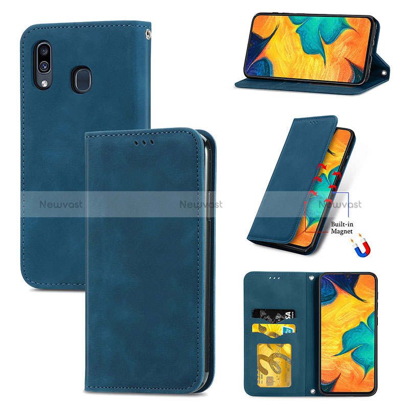 Leather Case Stands Flip Cover Holder S04D for Samsung Galaxy M10S
