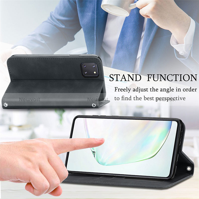 Leather Case Stands Flip Cover Holder S04D for Samsung Galaxy M60s