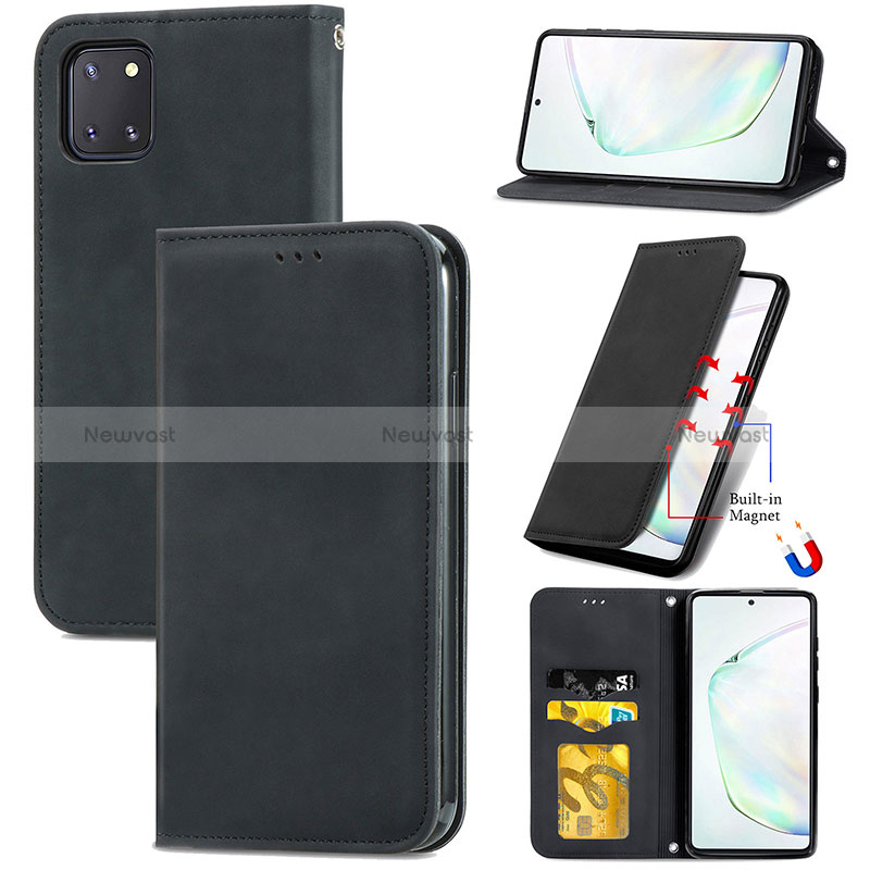 Leather Case Stands Flip Cover Holder S04D for Samsung Galaxy M60s