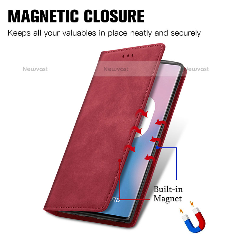 Leather Case Stands Flip Cover Holder S04D for Samsung Galaxy Note 10 Plus 5G