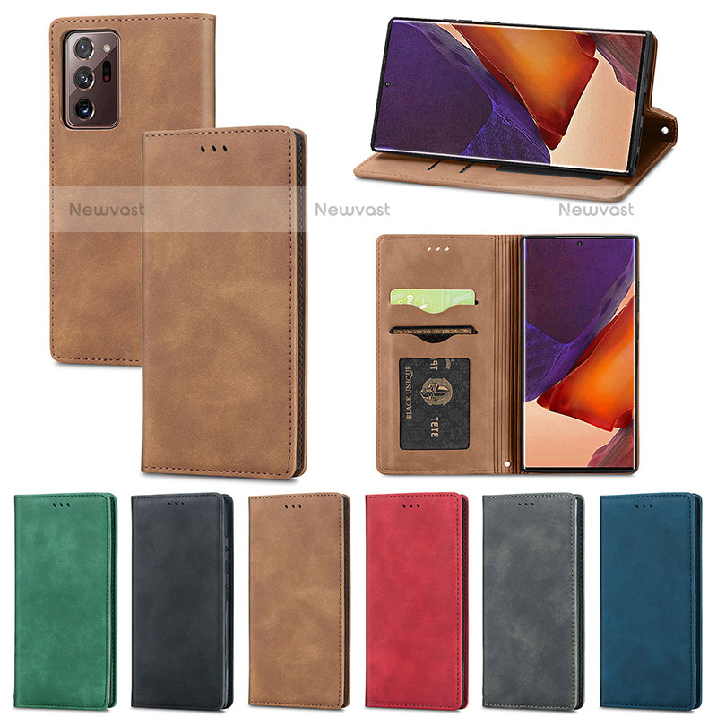 Leather Case Stands Flip Cover Holder S04D for Samsung Galaxy Note 20 Ultra 5G