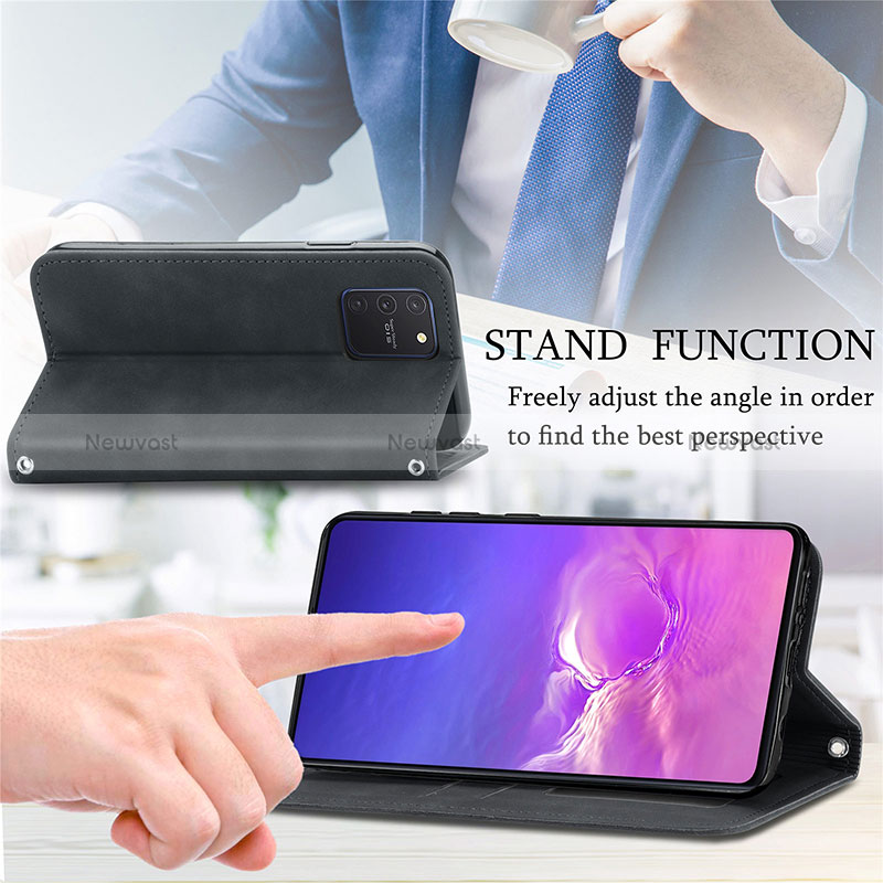 Leather Case Stands Flip Cover Holder S04D for Samsung Galaxy S10 Lite