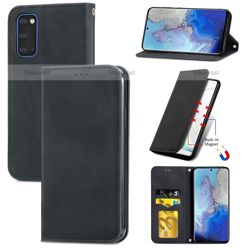 Leather Case Stands Flip Cover Holder S04D for Samsung Galaxy S20 5G