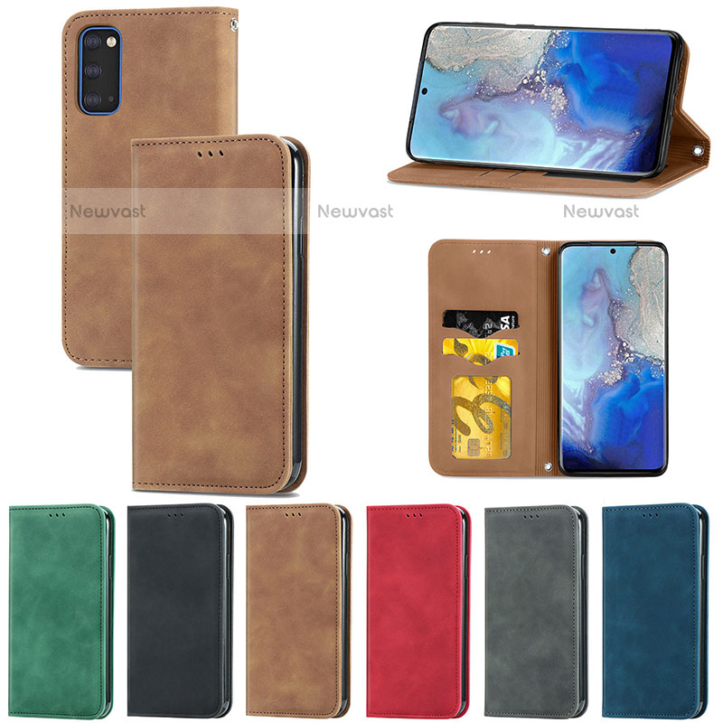 Leather Case Stands Flip Cover Holder S04D for Samsung Galaxy S20