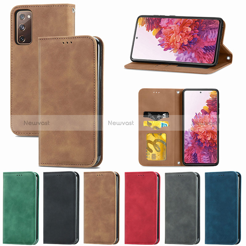 Leather Case Stands Flip Cover Holder S04D for Samsung Galaxy S20 FE 5G