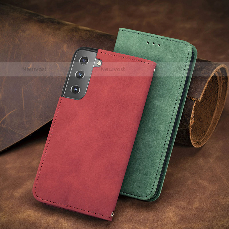 Leather Case Stands Flip Cover Holder S04D for Samsung Galaxy S22 5G