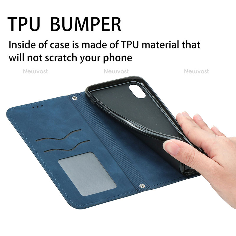 Leather Case Stands Flip Cover Holder S04D for Samsung Galaxy S22 5G