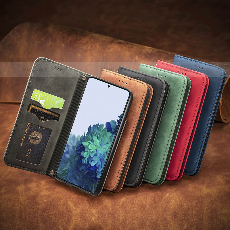 Leather Case Stands Flip Cover Holder S04D for Samsung Galaxy S22 5G