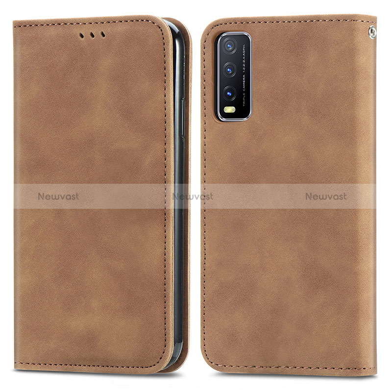 Leather Case Stands Flip Cover Holder S04D for Vivo Y11s