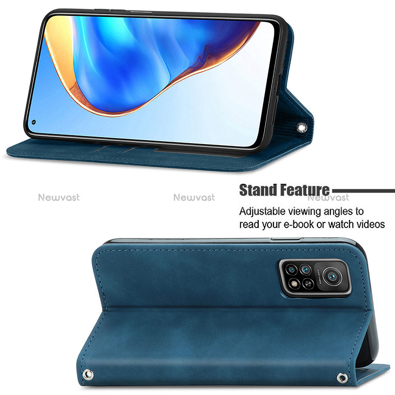 Leather Case Stands Flip Cover Holder S04D for Xiaomi Mi 10T Pro 5G