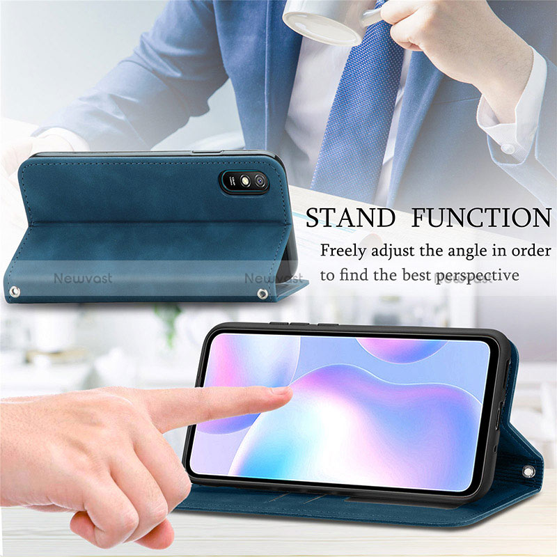 Leather Case Stands Flip Cover Holder S04D for Xiaomi Redmi 9AT