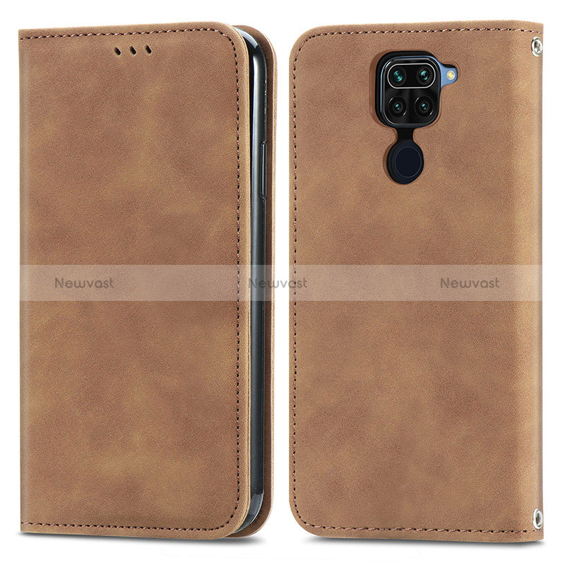 Leather Case Stands Flip Cover Holder S04D for Xiaomi Redmi Note 9