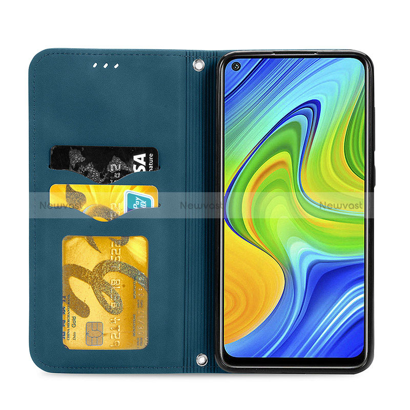 Leather Case Stands Flip Cover Holder S04D for Xiaomi Redmi Note 9