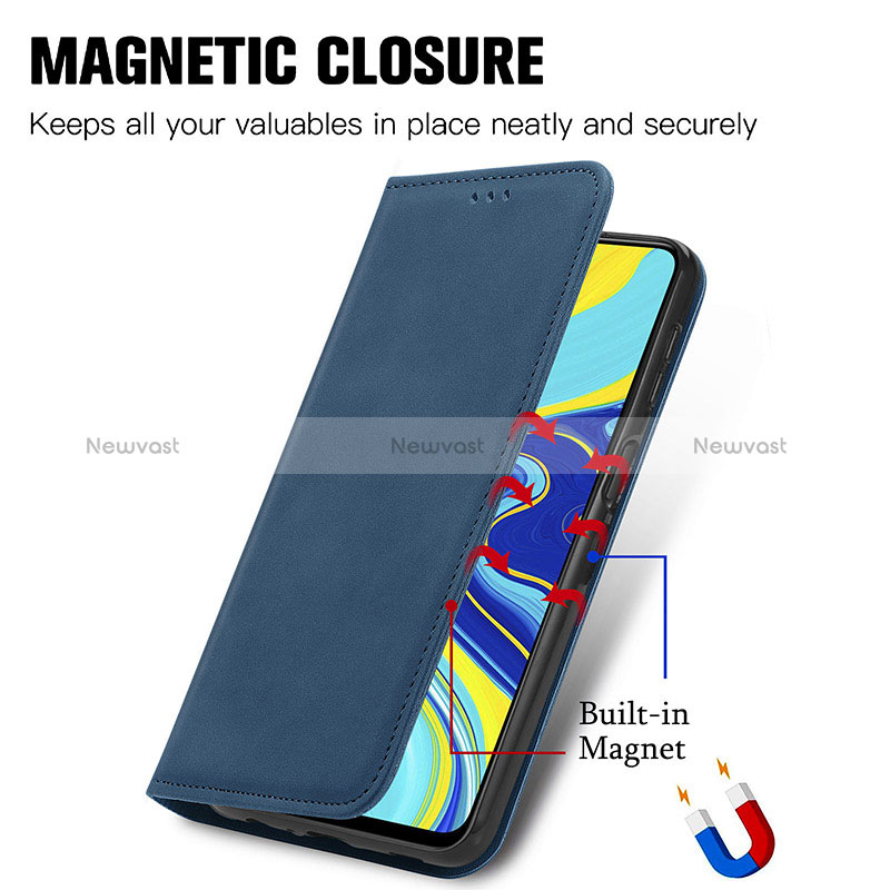 Leather Case Stands Flip Cover Holder S04D for Xiaomi Redmi Note 9 Pro Max