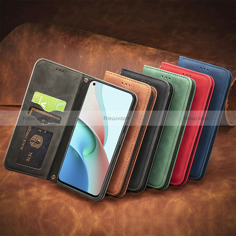 Leather Case Stands Flip Cover Holder S04D for Xiaomi Redmi Note 9T 5G