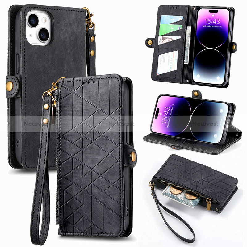 Leather Case Stands Flip Cover Holder S05D for Apple iPhone 13