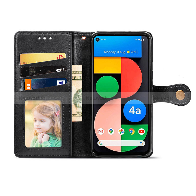 Leather Case Stands Flip Cover Holder S05D for Google Pixel 4a 5G