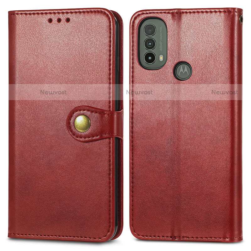 Leather Case Stands Flip Cover Holder S05D for Motorola Moto E40