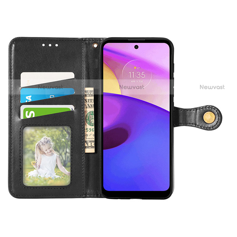 Leather Case Stands Flip Cover Holder S05D for Motorola Moto E40