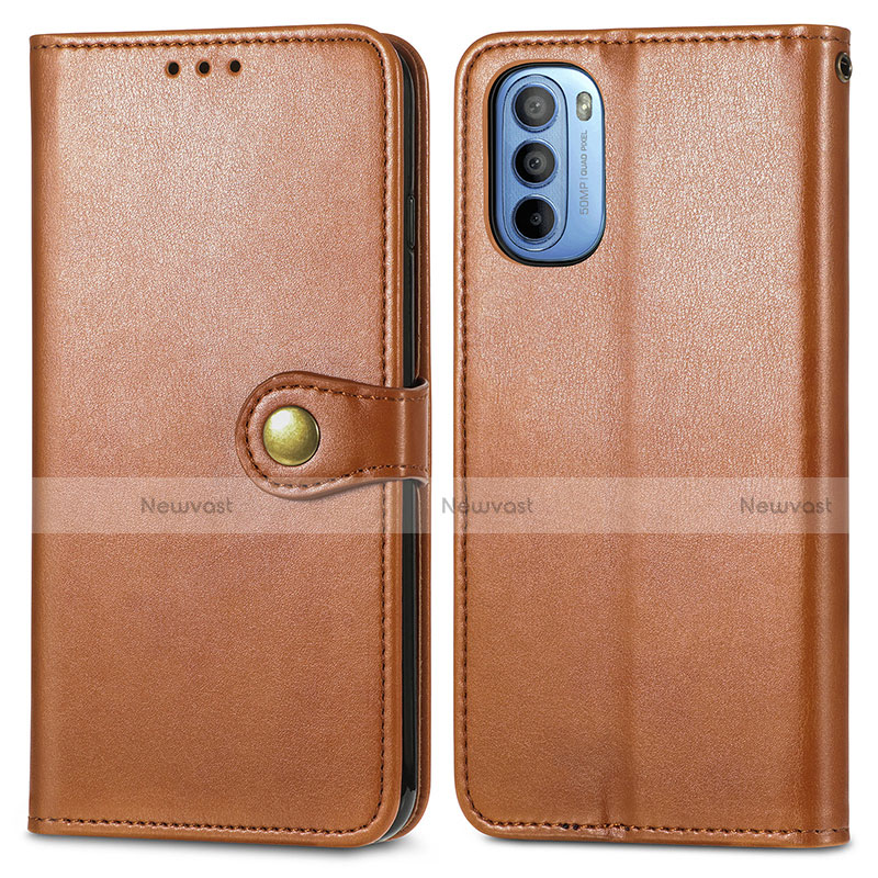 Leather Case Stands Flip Cover Holder S05D for Motorola Moto G41