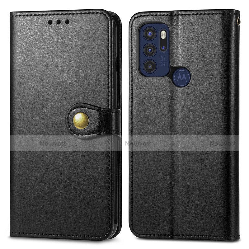 Leather Case Stands Flip Cover Holder S05D for Motorola Moto G60s
