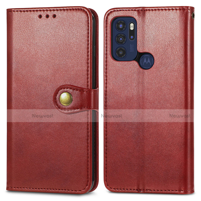 Leather Case Stands Flip Cover Holder S05D for Motorola Moto G60s