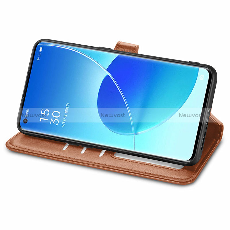 Leather Case Stands Flip Cover Holder S05D for Oppo Reno6 Pro+ Plus 5G