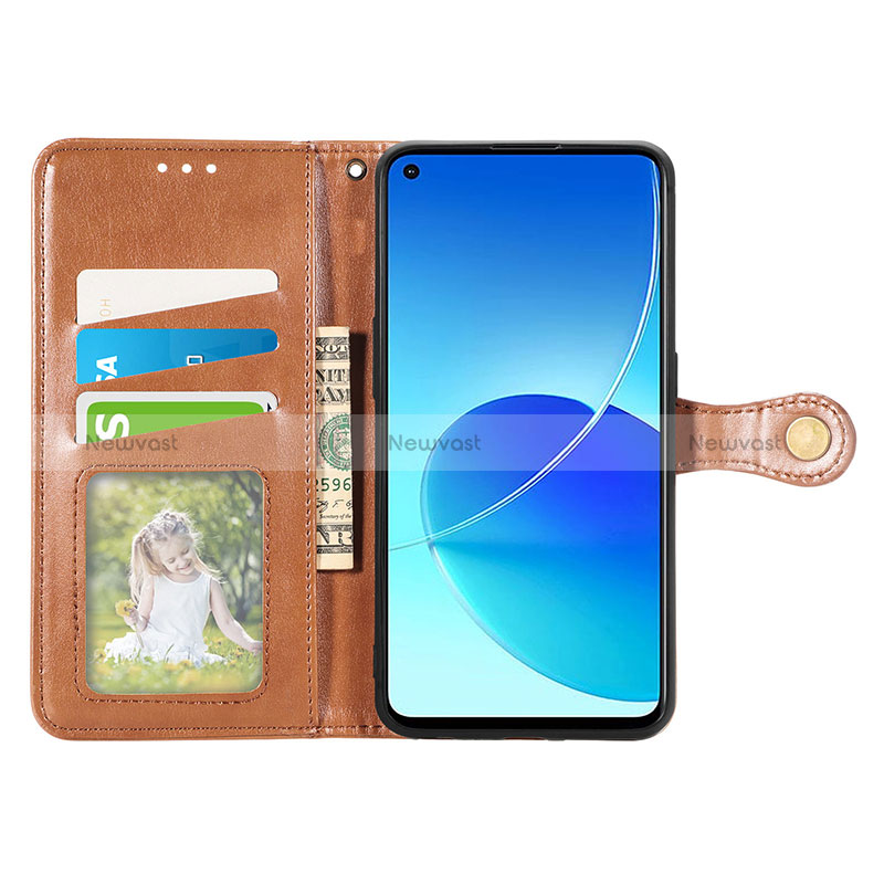 Leather Case Stands Flip Cover Holder S05D for Oppo Reno6 Z 5G