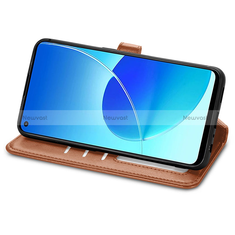 Leather Case Stands Flip Cover Holder S05D for Oppo Reno6 Z 5G