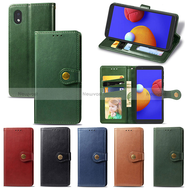 Leather Case Stands Flip Cover Holder S05D for Samsung Galaxy A01 Core