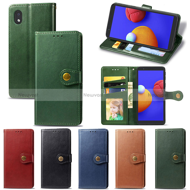 Leather Case Stands Flip Cover Holder S05D for Samsung Galaxy M01 Core