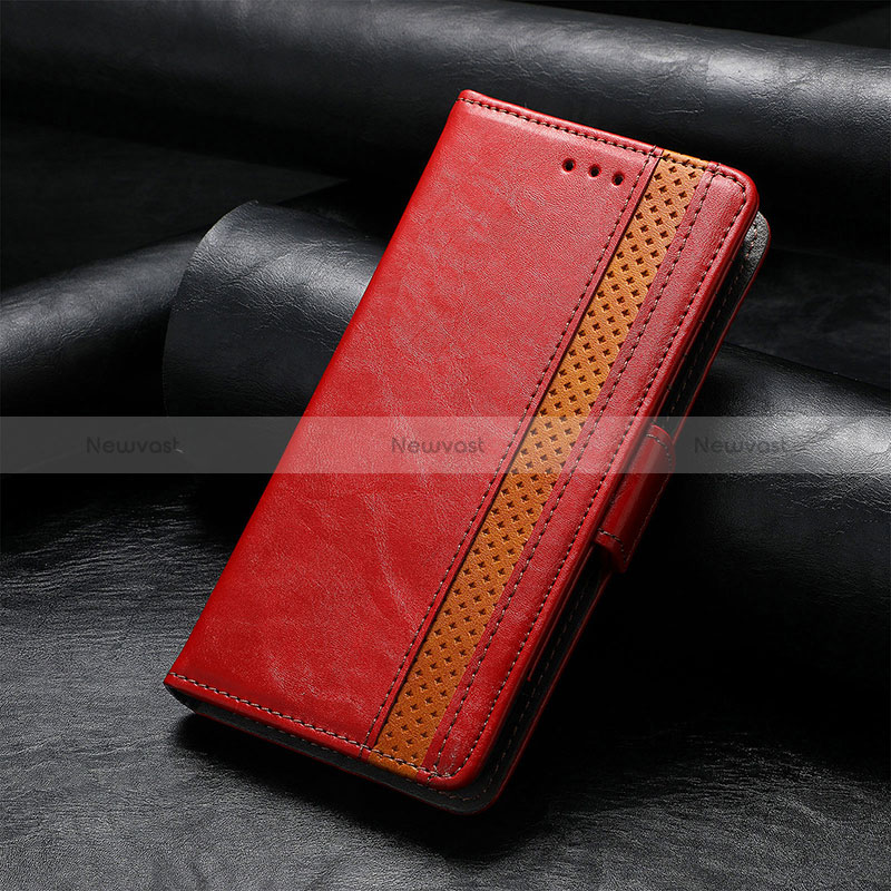 Leather Case Stands Flip Cover Holder S05D for Samsung Galaxy M13 5G Red