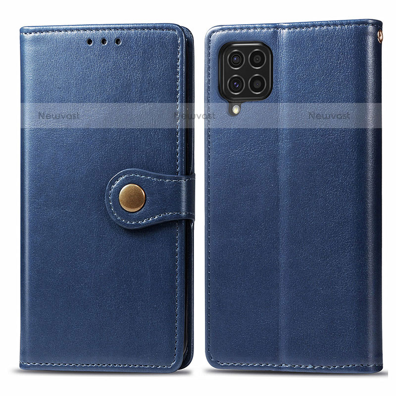 Leather Case Stands Flip Cover Holder S05D for Samsung Galaxy M62 4G Blue