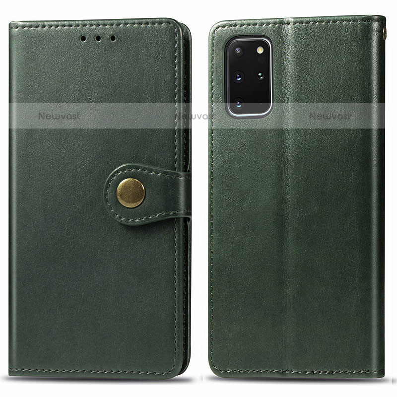 Leather Case Stands Flip Cover Holder S05D for Samsung Galaxy S20 Plus 5G Green