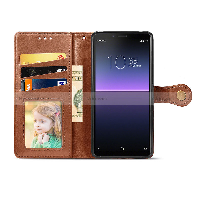 Leather Case Stands Flip Cover Holder S05D for Sony Xperia 10 II