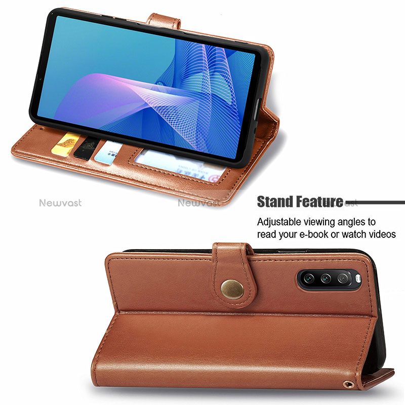 Leather Case Stands Flip Cover Holder S05D for Sony Xperia 10 III