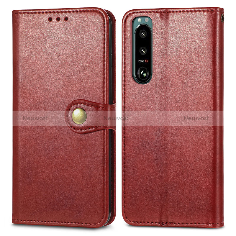 Leather Case Stands Flip Cover Holder S05D for Sony Xperia 5 IV
