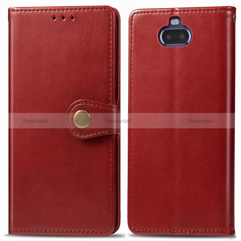 Leather Case Stands Flip Cover Holder S05D for Sony Xperia 8 Red