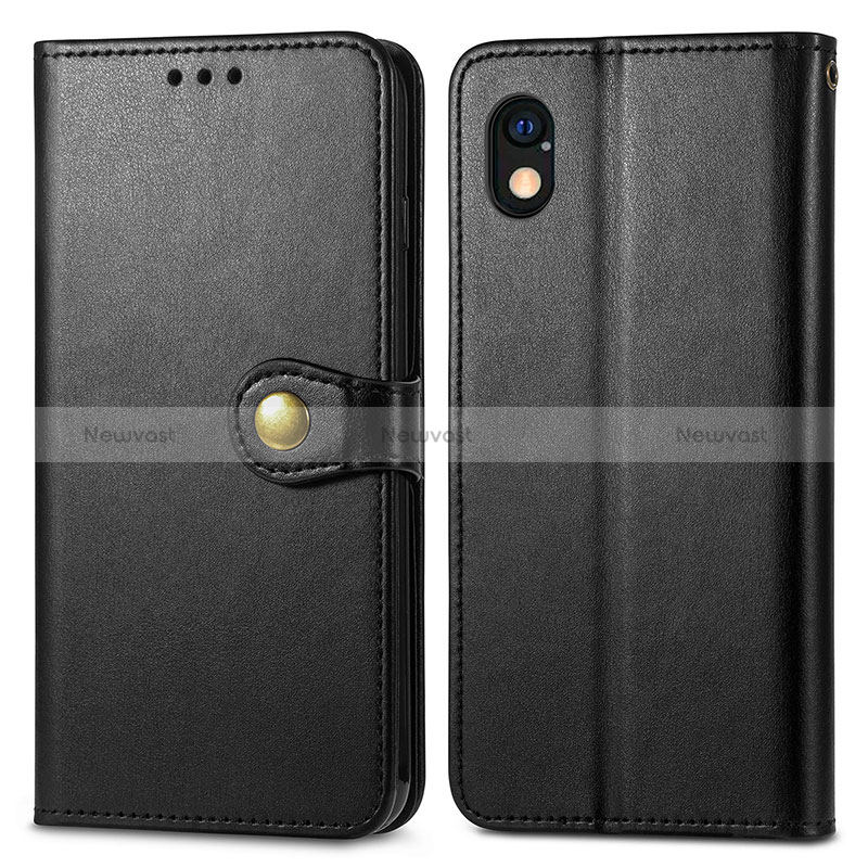 Leather Case Stands Flip Cover Holder S05D for Sony Xperia Ace III Black