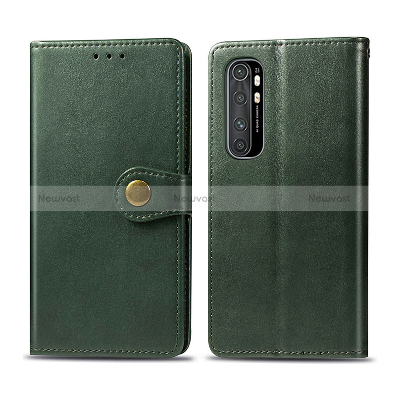 Leather Case Stands Flip Cover Holder S05D for Xiaomi Mi Note 10 Lite Green