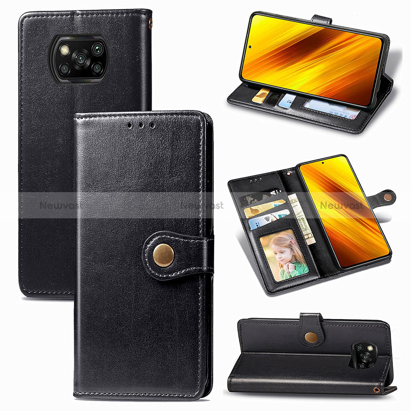 Leather Case Stands Flip Cover Holder S05D for Xiaomi Poco X3 NFC