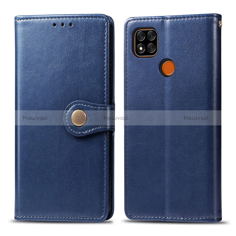 Leather Case Stands Flip Cover Holder S05D for Xiaomi Redmi 10A 4G Blue