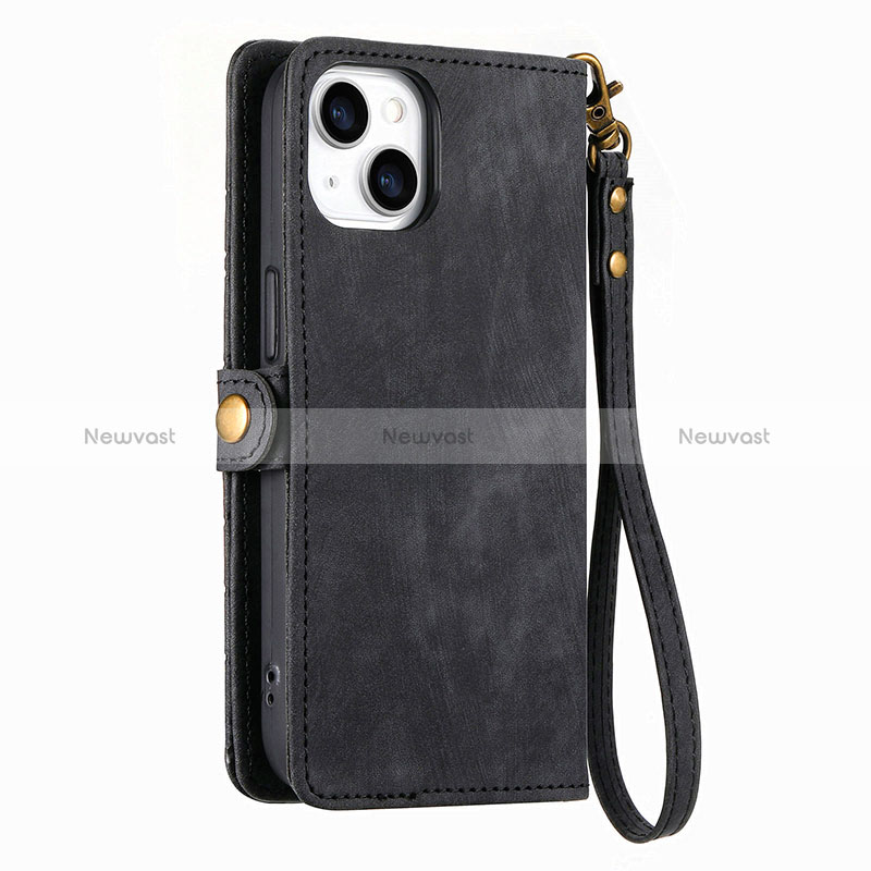 Leather Case Stands Flip Cover Holder S06D for Apple iPhone 13