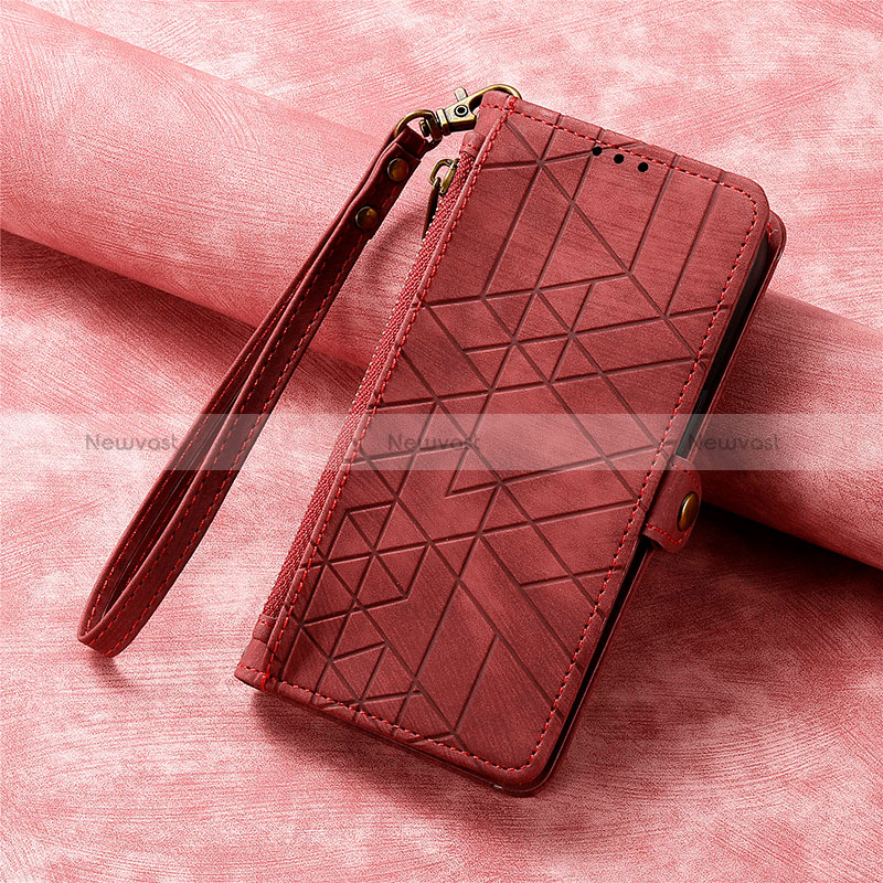 Leather Case Stands Flip Cover Holder S06D for Apple iPhone 13 Red