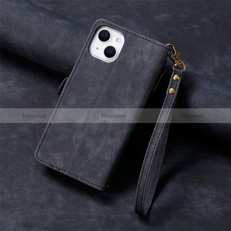 Leather Case Stands Flip Cover Holder S06D for Apple iPhone 14 Plus