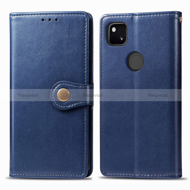 Leather Case Stands Flip Cover Holder S06D for Google Pixel 4a