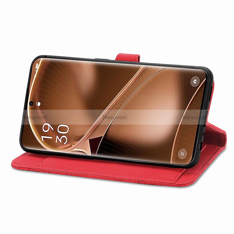 Leather Case Stands Flip Cover Holder S06D for Oppo Find X6 5G