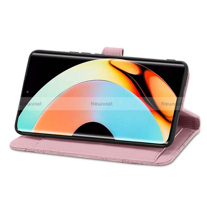 Leather Case Stands Flip Cover Holder S06D for Realme 10 Pro+ Plus 5G