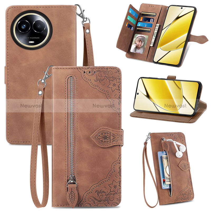 Leather Case Stands Flip Cover Holder S06D for Realme 11 5G
