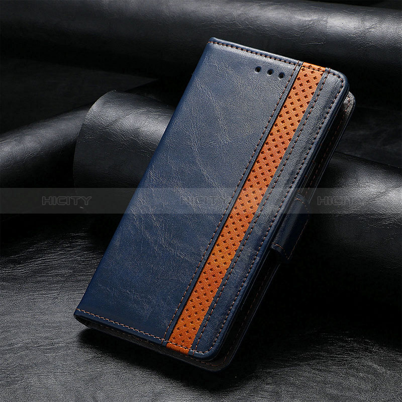Leather Case Stands Flip Cover Holder S06D for Samsung Galaxy F13 4G Blue